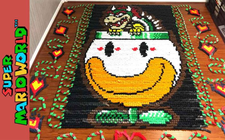 ชมโดมิโนกว่า 81,000 ชิ้น สร้างเป็นฉากในเกมยอดฮิตซูเปอร์มาริโอ