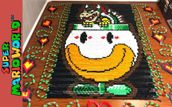 ชมโดมิโนกว่า 81,000 ชิ้น สร้างเป็นฉากในเกมยอดฮิตซูเปอร์มาริโอ