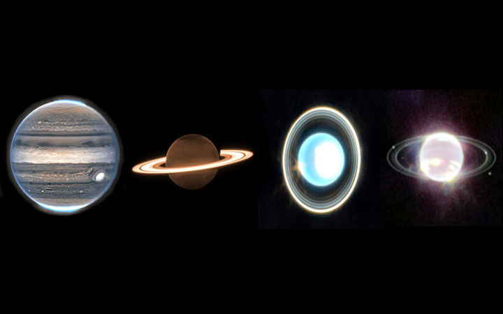 ภาพที่สวยงามชวนตะลึงของดาวเคราะห์ที่มีวงแหวนทั้งสี่ดวงจากกล้องเจมส์ เวบบ์